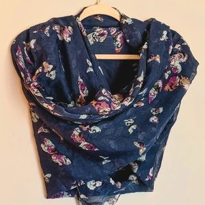 Blue Butterfly Scarf/Wrap
